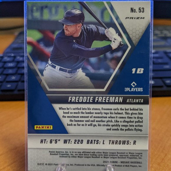 2021 Panini Mosaic - Freddie Freeman - Green Prizm - Picture 2 of 2
